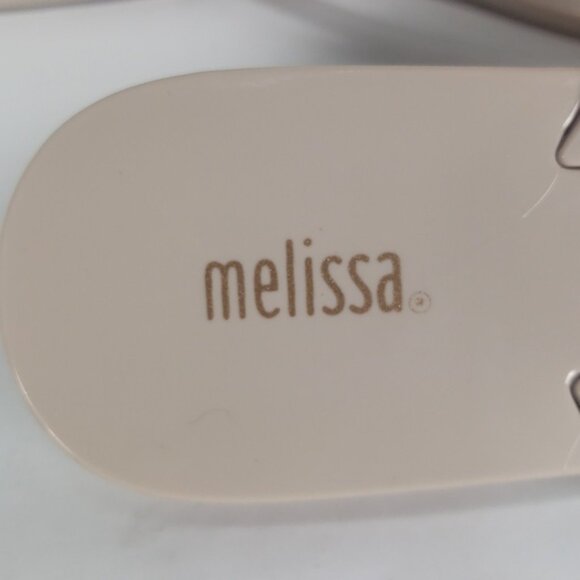 NEW MELISSA HARMONIC BLACK FLOWER BEIGE JELLY FLIP FLOP THONG SANDALS WOMEN'S 7 - Picture 15 of 15